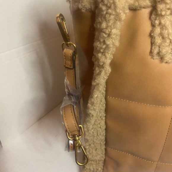 Jill & Ally Quilted Faux Shearling Trim Tote - Picture 6 of 9